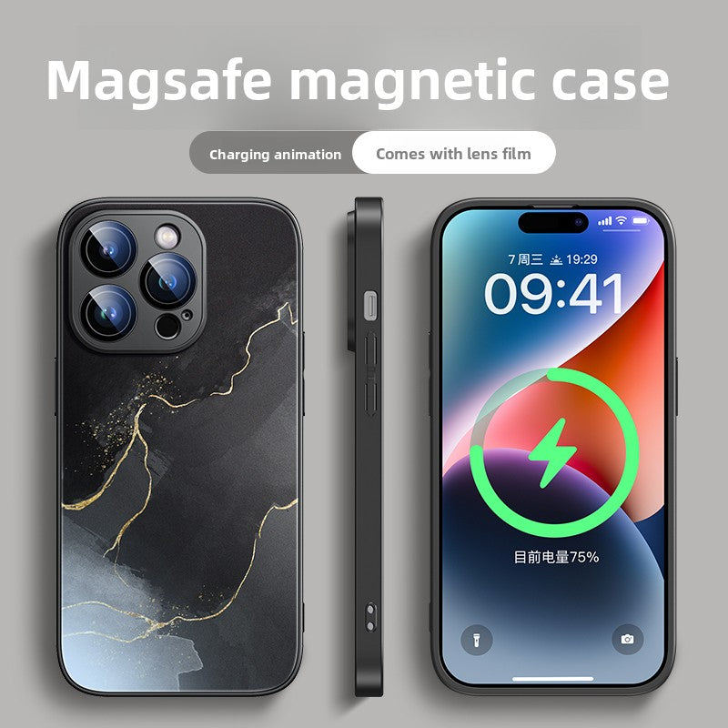 Magnetic charging panda phone case