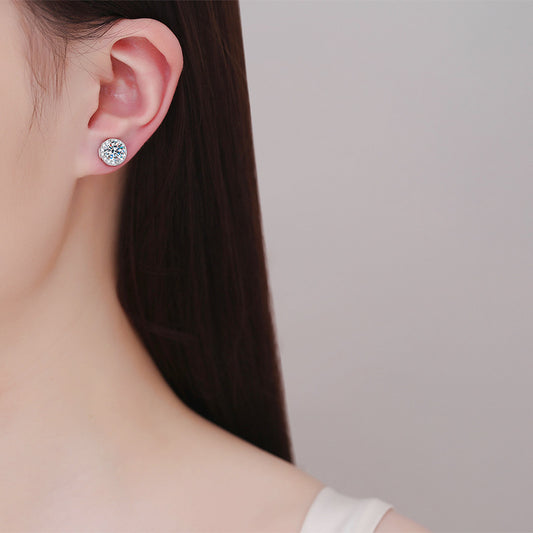 Magnetic Closure 925 Silver Geometric Earrings