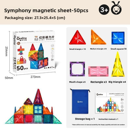 Magnetic Construction Blocks with Color Windows
