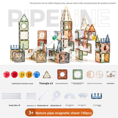 Magnetic Construction Blocks with Color Windows