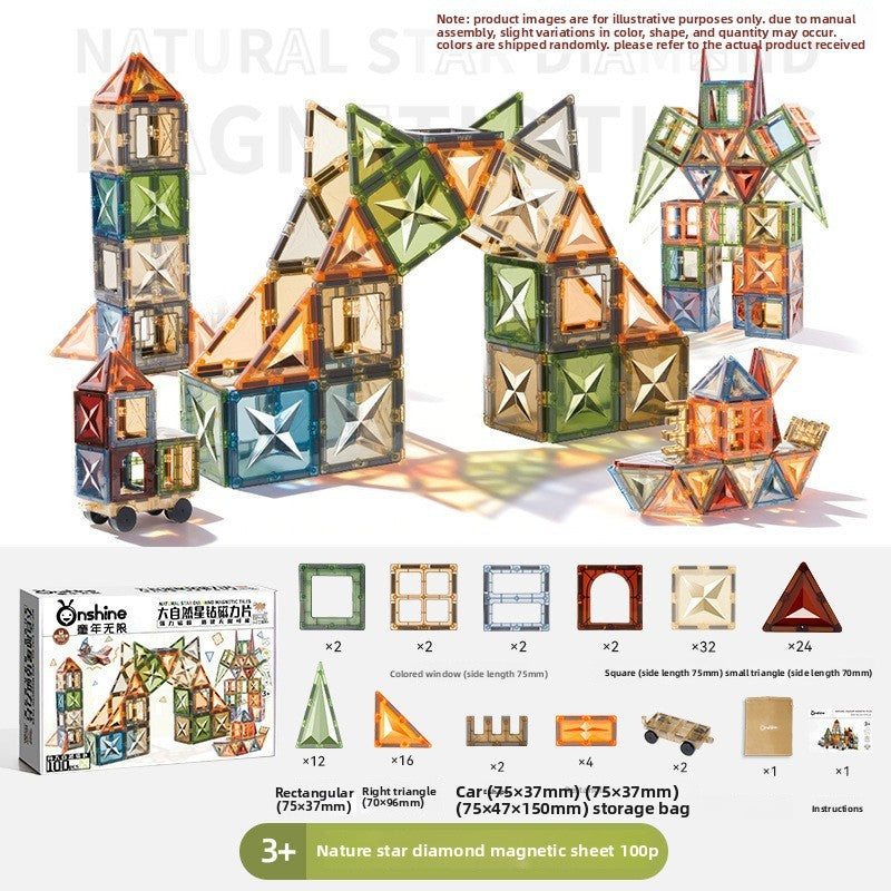 Magnetic Construction Blocks with Color Windows