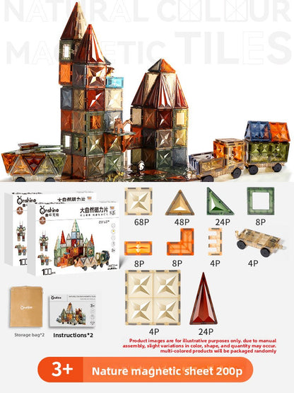 Magnetic Construction Blocks with Color Windows