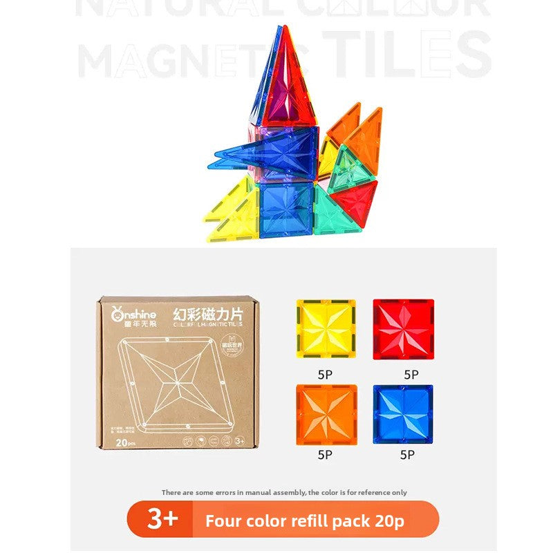 Magnetic Construction Blocks with Color Windows