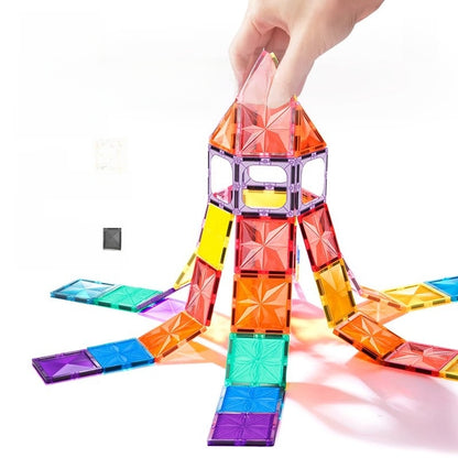 Magnetic Construction Blocks with Color Windows