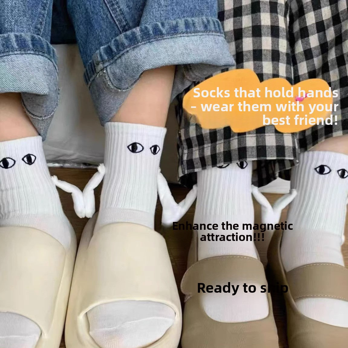 Magnetic Couple Connected Socks