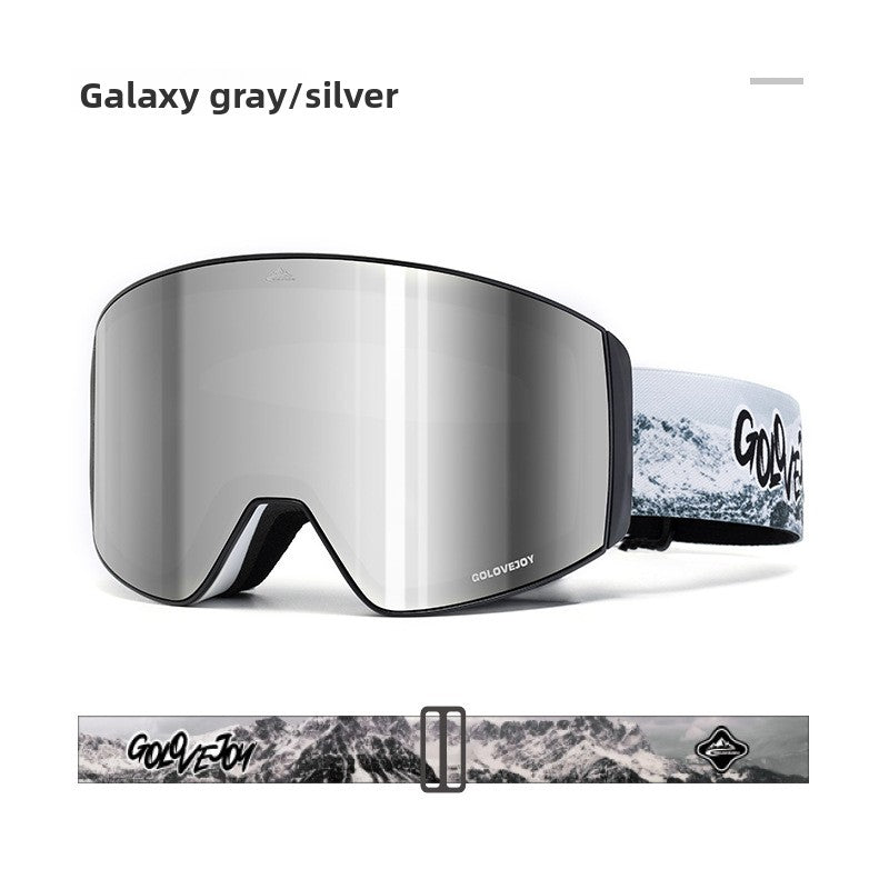 Magnetic Double-Layer Anti-Fog Ski Goggles