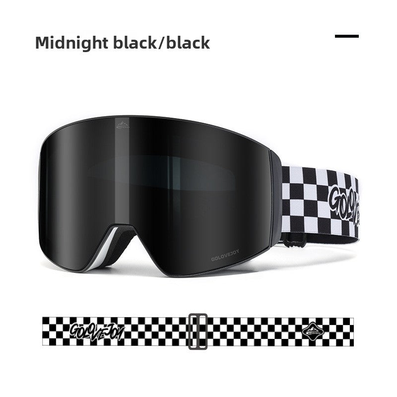 Magnetic Double-Layer Anti-Fog Ski Goggles