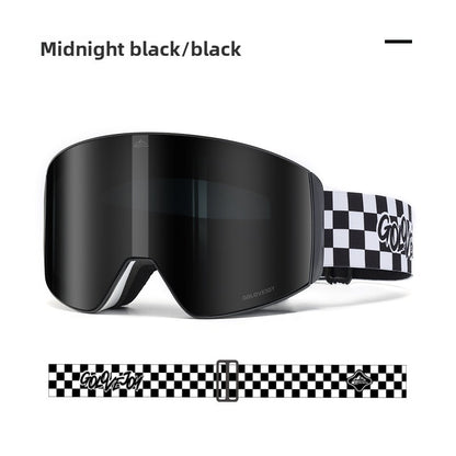 Magnetic Double-Layer Anti-Fog Ski Goggles