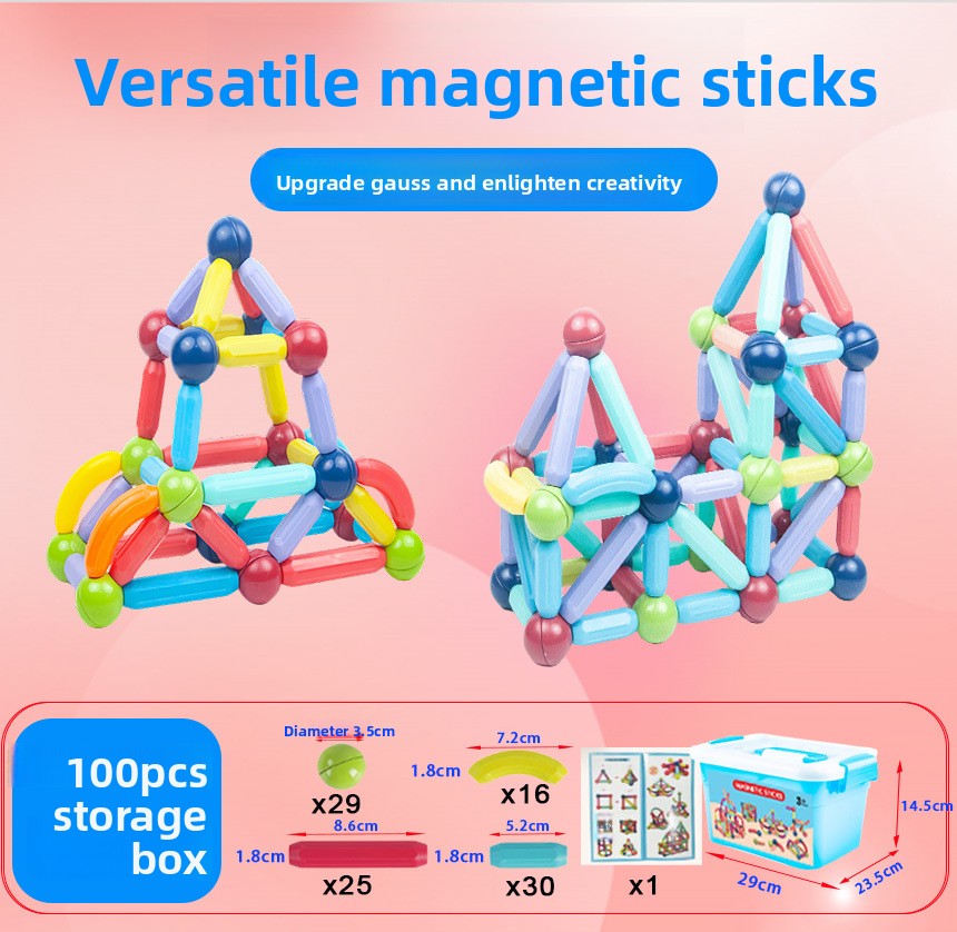 Magnetic Educational Building Blocks for Children