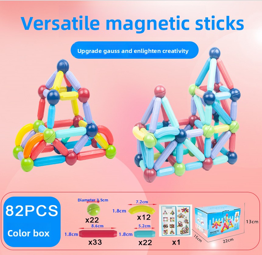 Magnetic Educational Building Blocks for Children