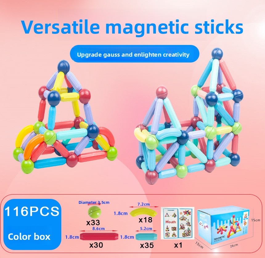 Magnetic Educational Building Blocks for Children