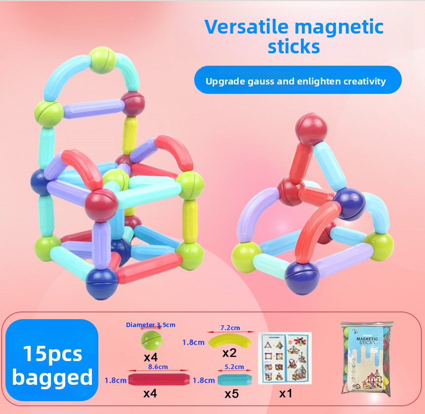 Magnetic Educational Building Blocks for Children