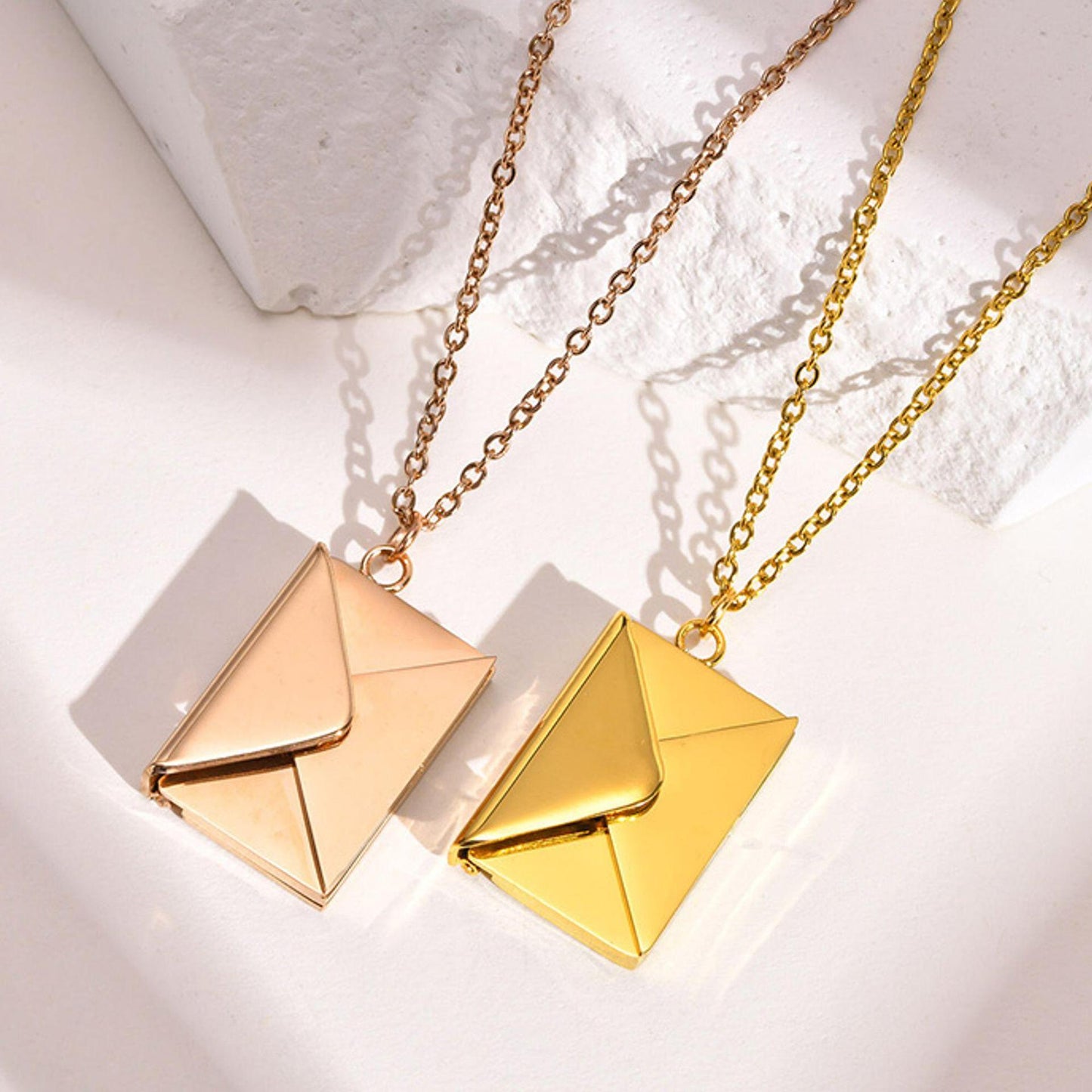 Magnetic envelope DIY necklace