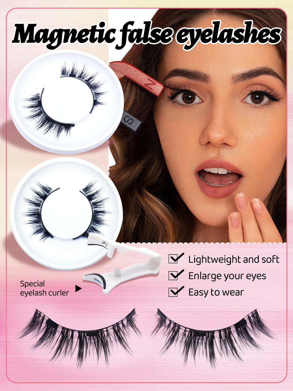 Magnetic False Eyelashes Reusable Natural Look