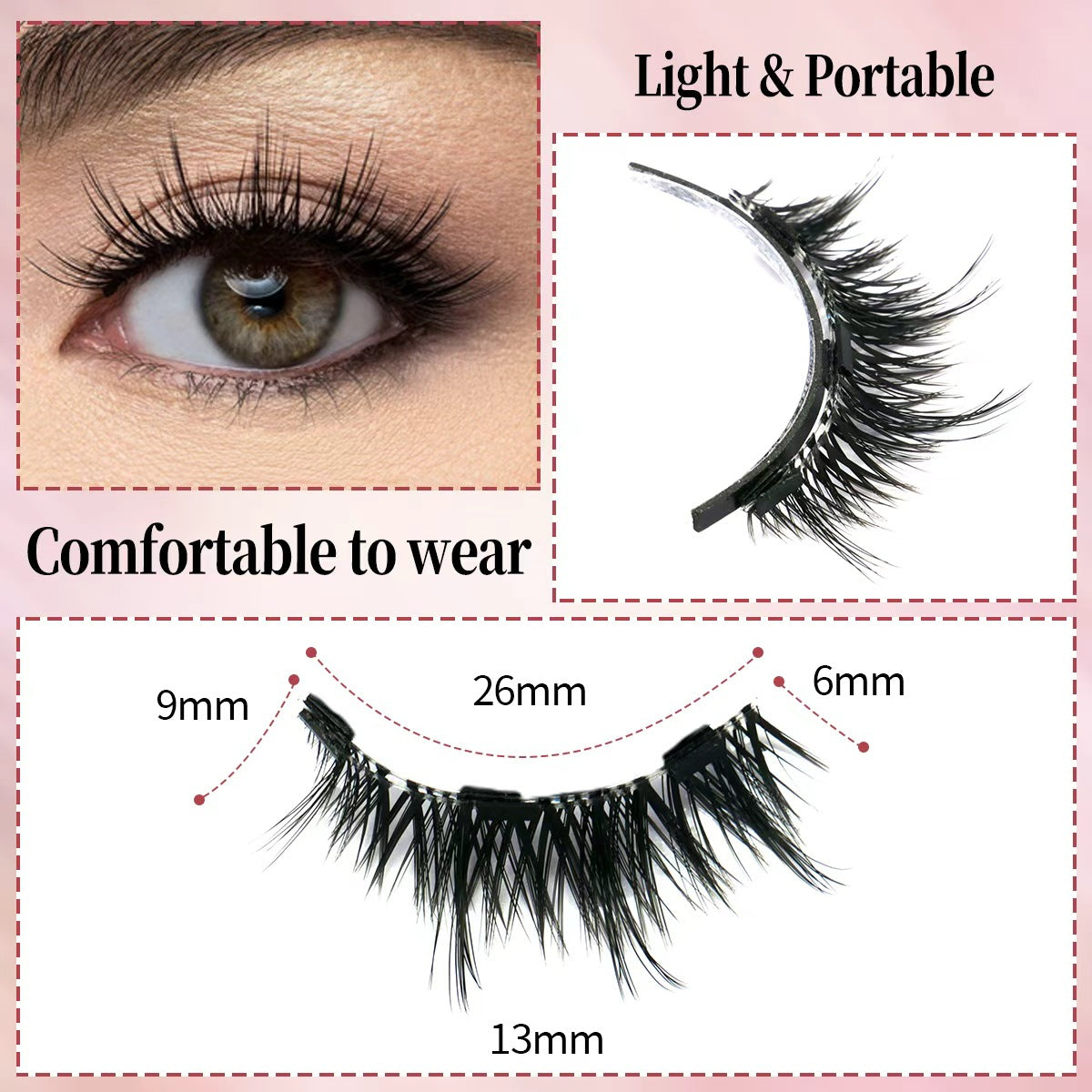 Magnetic False Eyelashes Reusable Natural Look