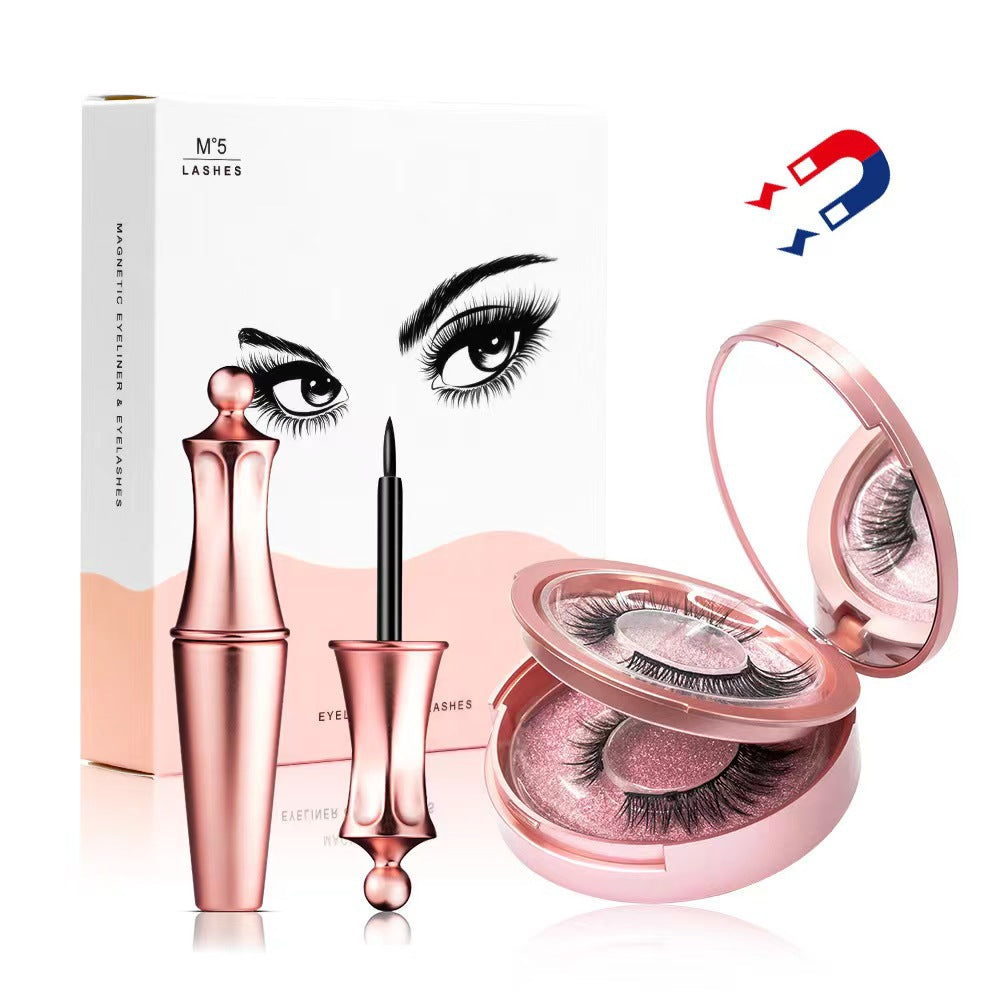 Magnetic False Eyelashes Set with Eyeliner