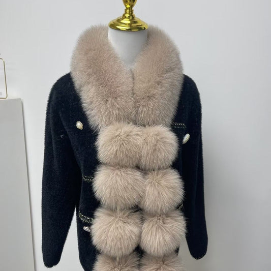 Magnetic faux fox fur scarf