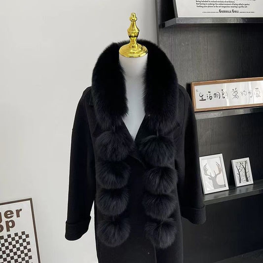 Magnetic faux fox fur scarf