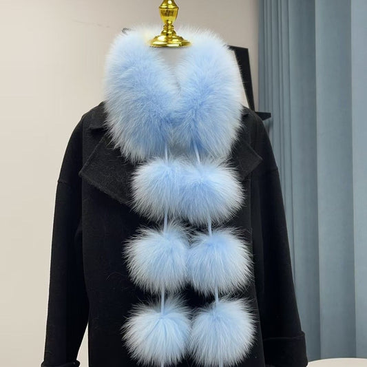 Magnetic faux fox fur scarf