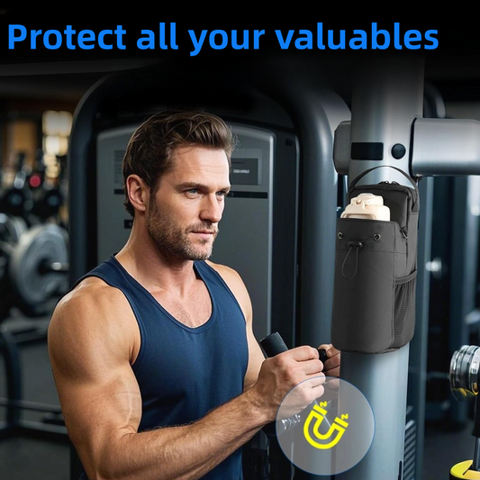 Magnetic Fitness Water Bottle Bag with Crossbody Strap