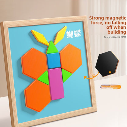 Magnetic Geometric Tangram Educational Wooden Toy