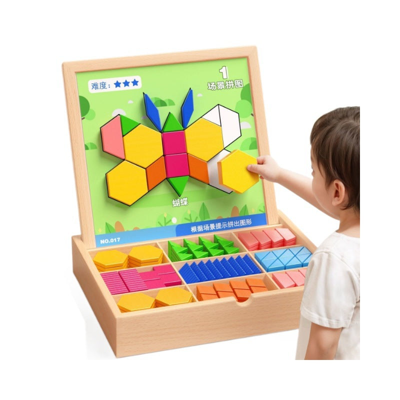 Magnetic Geometric Tangram Educational Wooden Toy