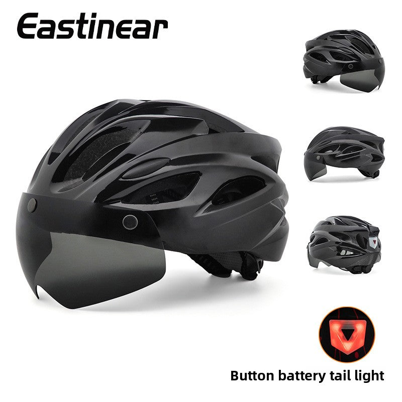 Magnetic Goggles Bicycle Helmet with Tail Light