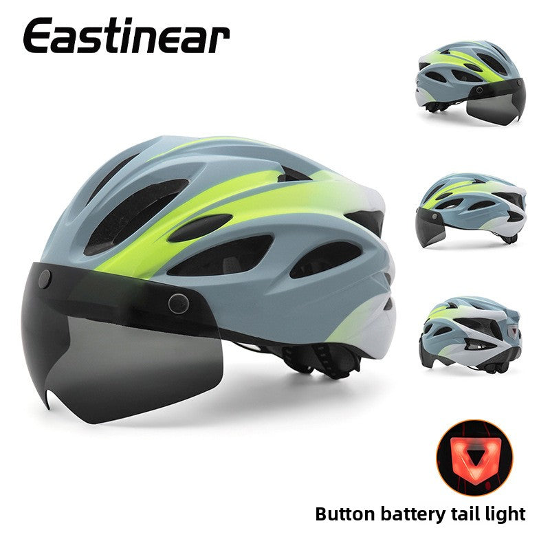 Magnetic Goggles Bicycle Helmet with Tail Light