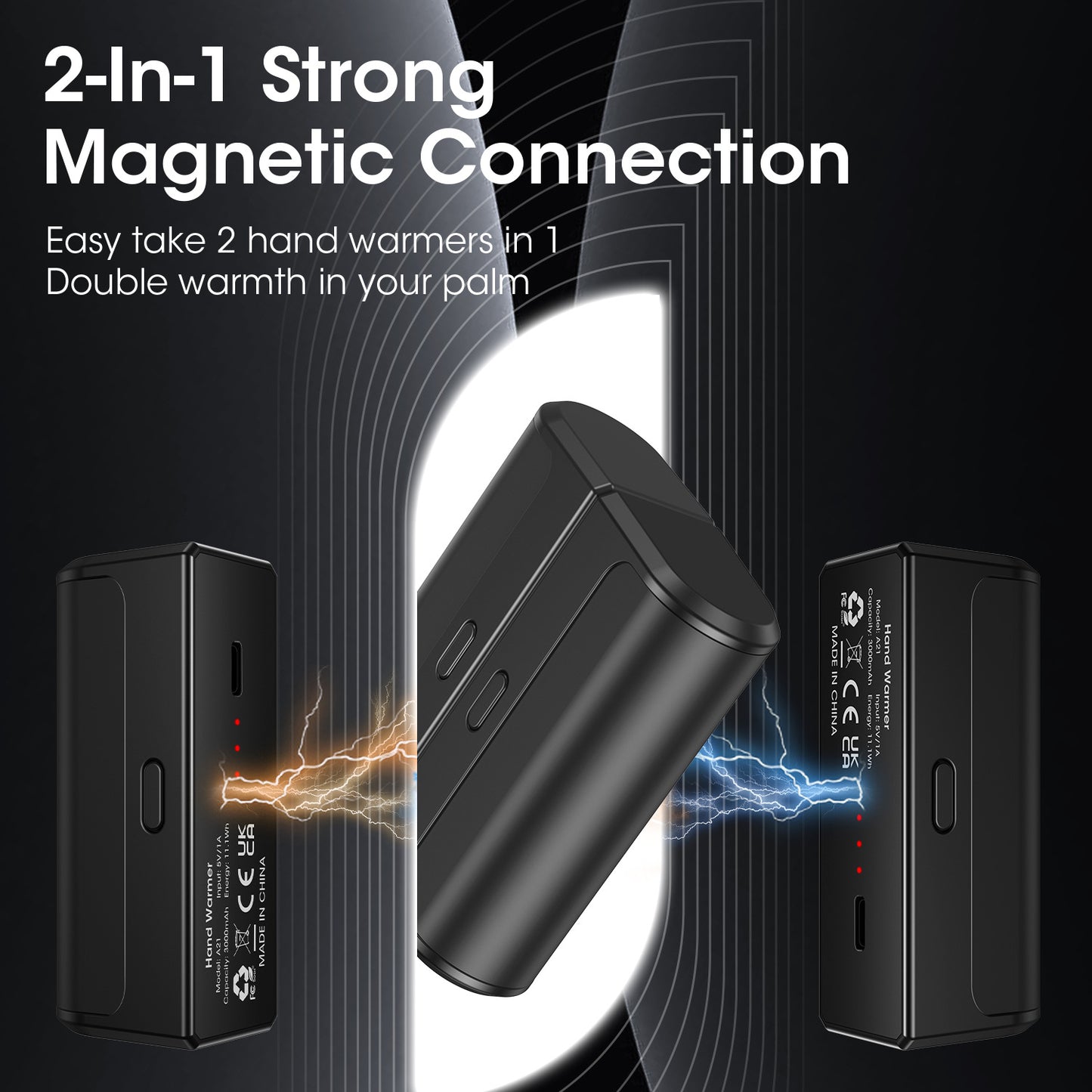 Magnetic Hand Warmer Portable USB Heating Device