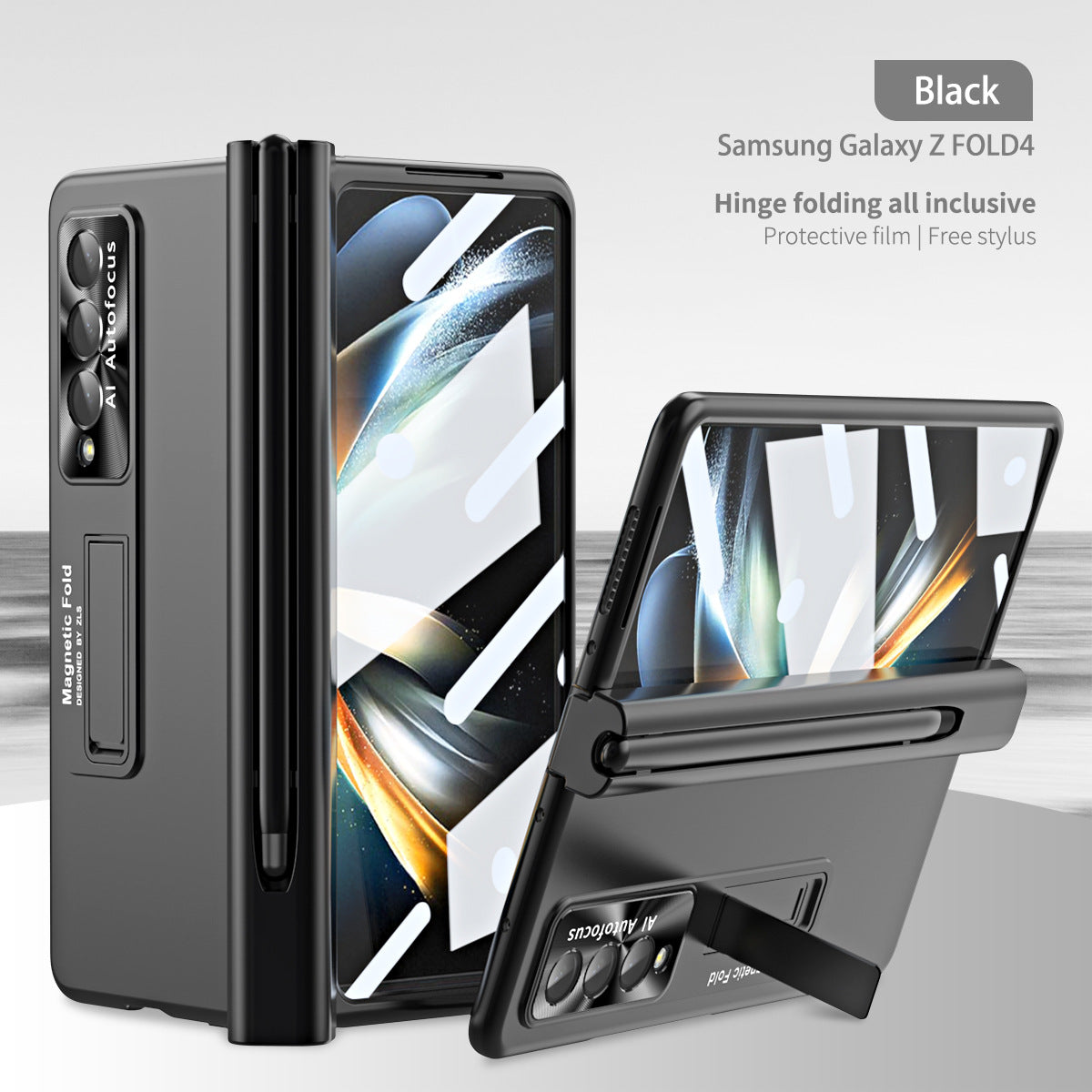 Magnetic Hinge Phone Case for Samsung Z Fold4/Fold3 with Pen Slot