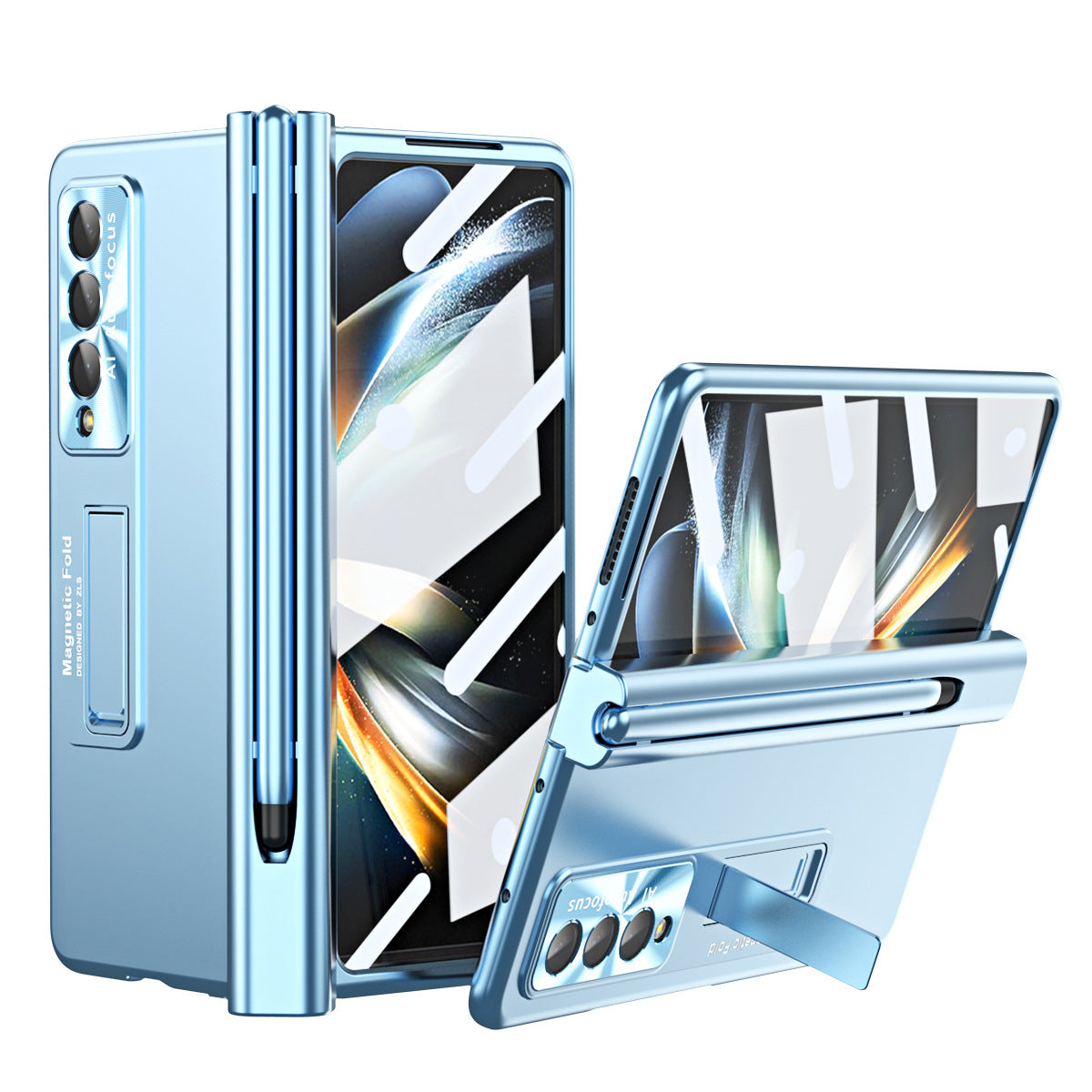 Magnetic Hinge Phone Case for Samsung Z Fold4/Fold3 with Pen Slot