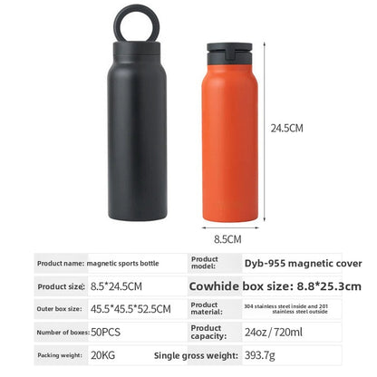 Magnetic Insulated Water Bottle with Phone Holder