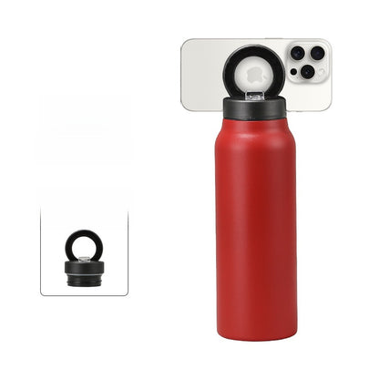 Magnetic Insulated Water Bottle with Phone Holder