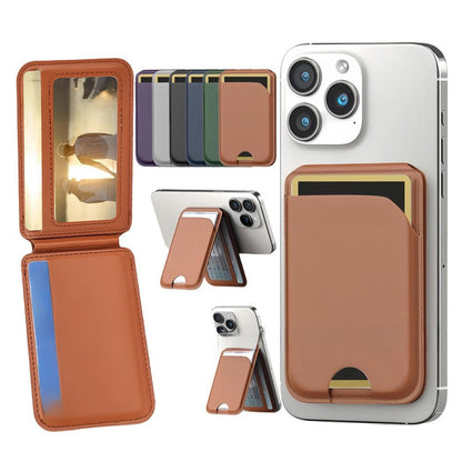 Magnetic Leather Card Holder with Stand for iPhone