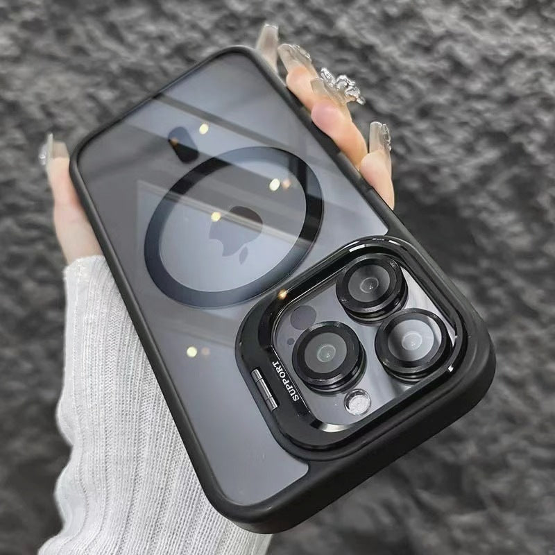 Magnetic lens holder for phone case