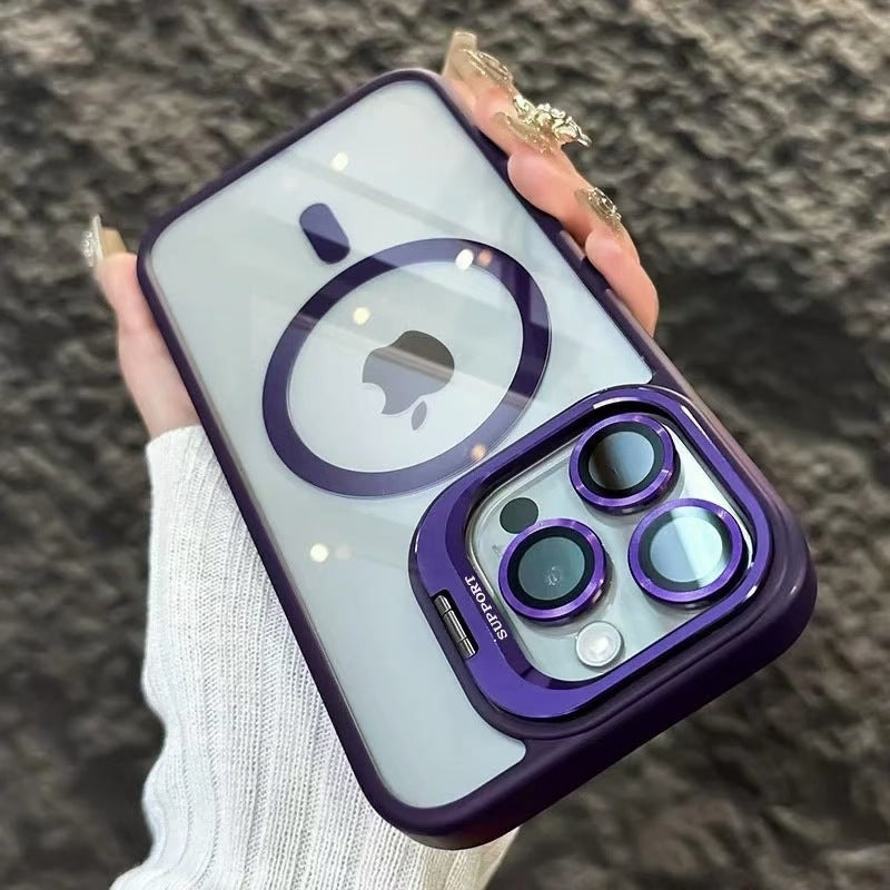 Magnetic lens holder for phone case
