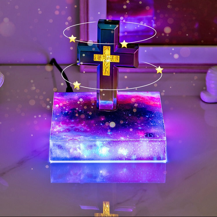 Magnetic Levitation LED Color-Changing Cross Desk Lamp