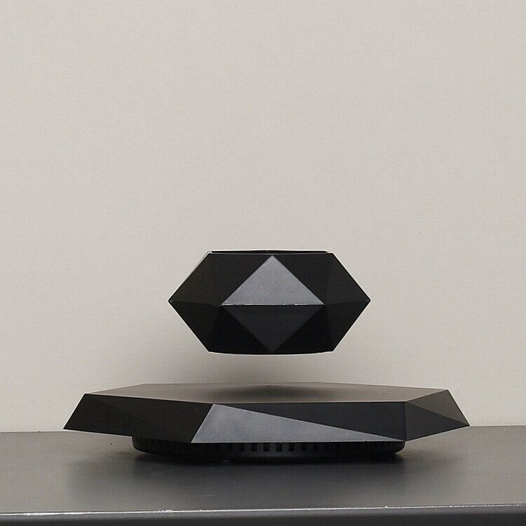 Magnetic Levitation Planter with Wood Carving, Trendy Living Room Decor