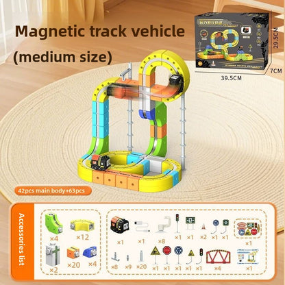 Magnetic Levitation Train Set with Building Blocks
