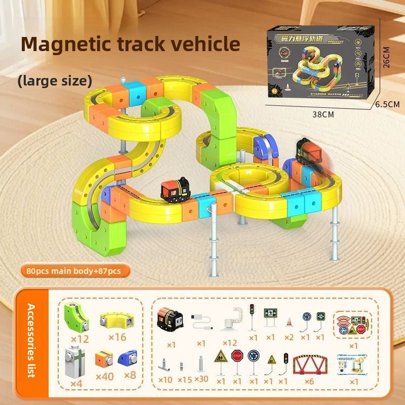 Magnetic Levitation Train Set with Building Blocks