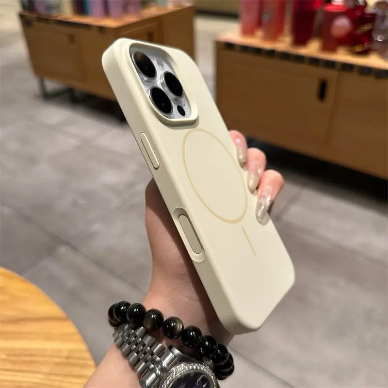 Magnetic Liquid Silicone iPhone Case with Camera Button
