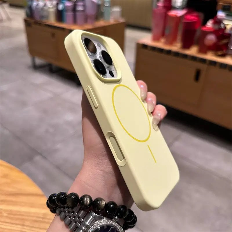 Magnetic Liquid Silicone iPhone Case with Camera Button