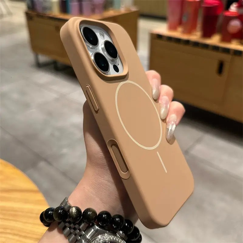 Magnetic Liquid Silicone iPhone Case with Camera Button