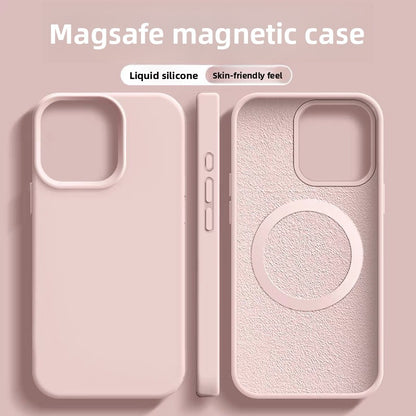 Magnetic Magsafe Liquid Silicone Shockproof Phone Case for iPhone