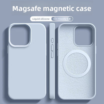 Magnetic Magsafe Liquid Silicone Shockproof Phone Case for iPhone