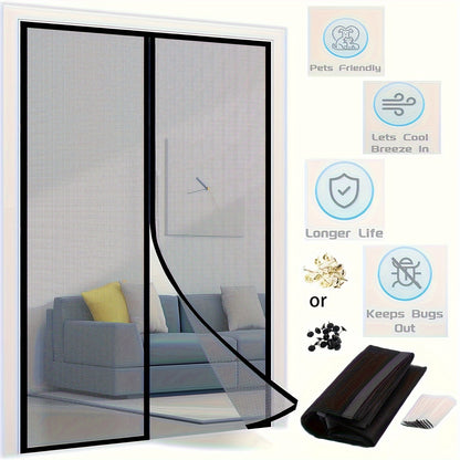 Magnetic Mesh Door Curtain with Anti-Mosquito Design