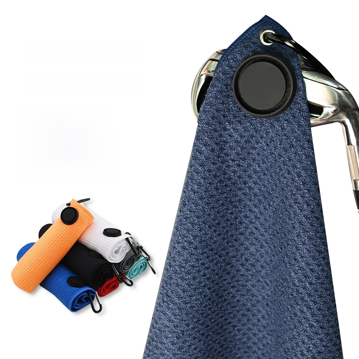 Magnetic Microfiber Golf Towel with Waffle Pattern