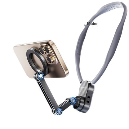 Magnetic Neck Hanging Phone Holder with Anti-Shake Strap