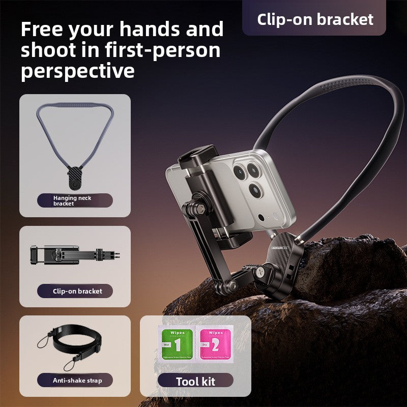 Magnetic Neck Hanging Phone Holder with Anti-Shake Strap