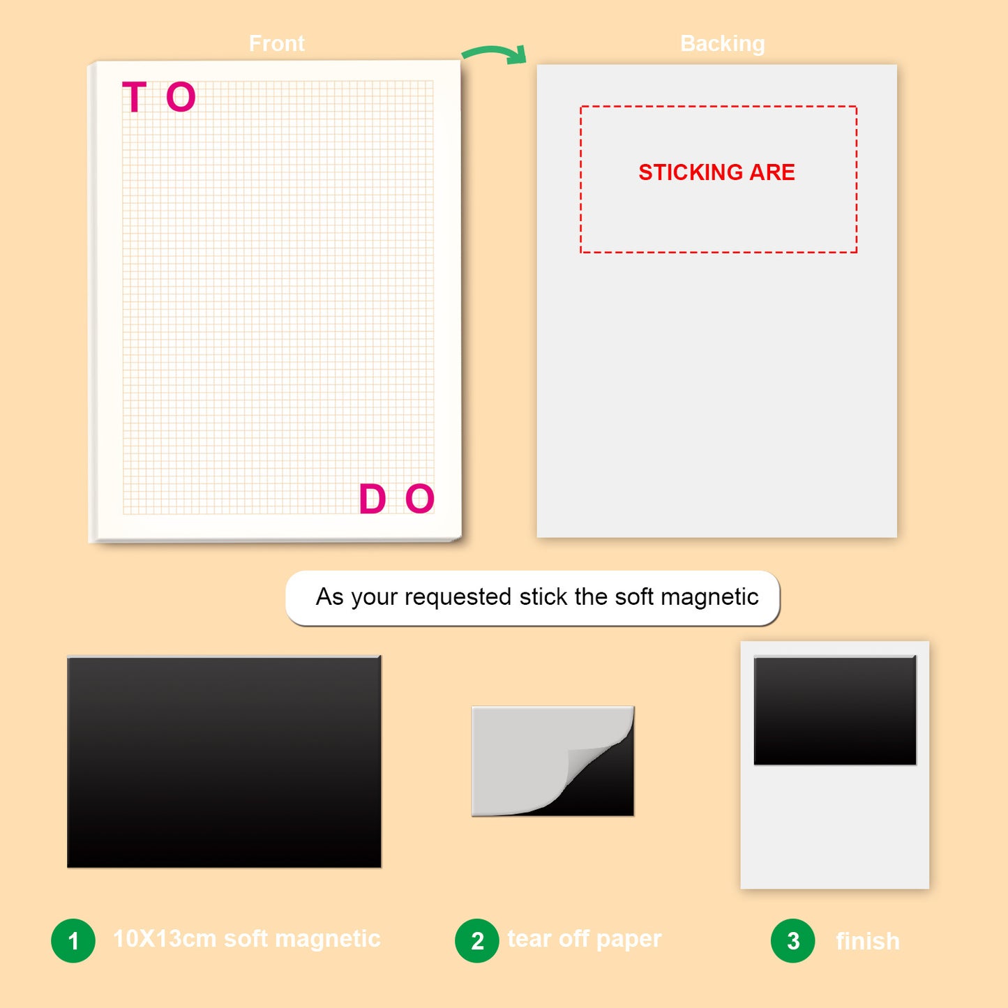 Magnetic Notepad for Food Lists and Time Management
